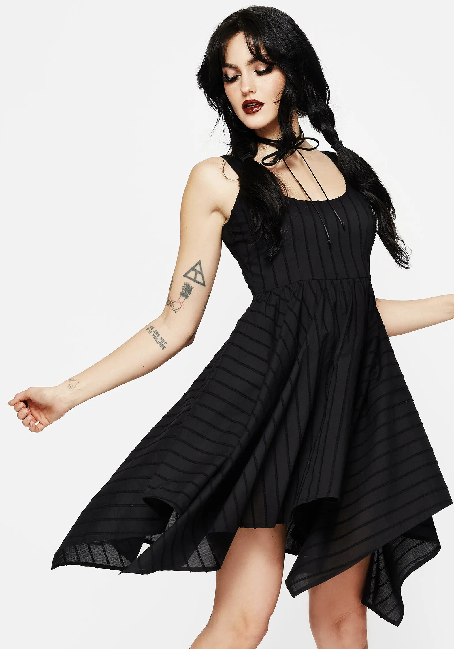 Flattering Style Fit Blythe Handkerchief Hem Mini Dress