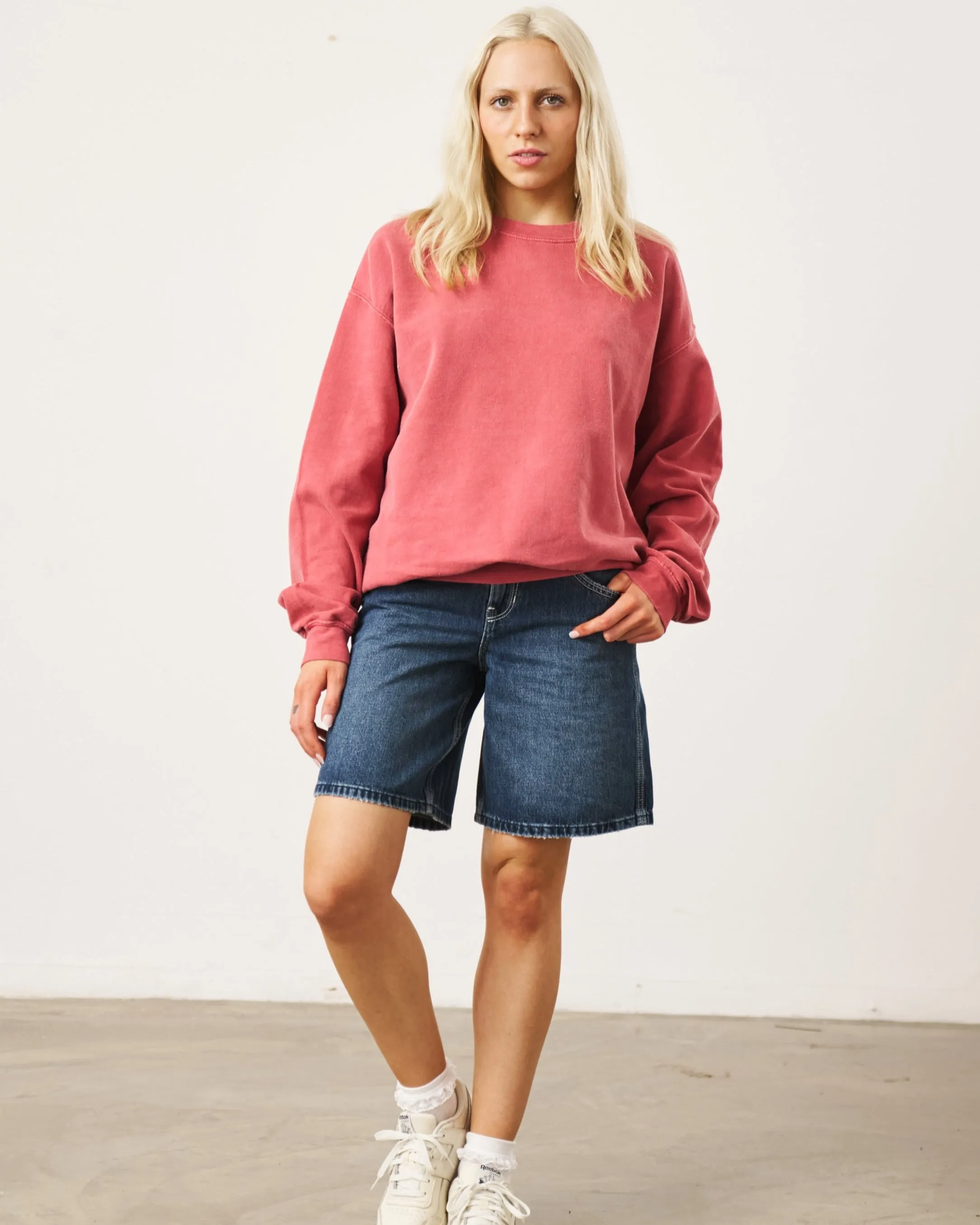 Essentials Vintage Washed Sweater - Red Snuggle Wear