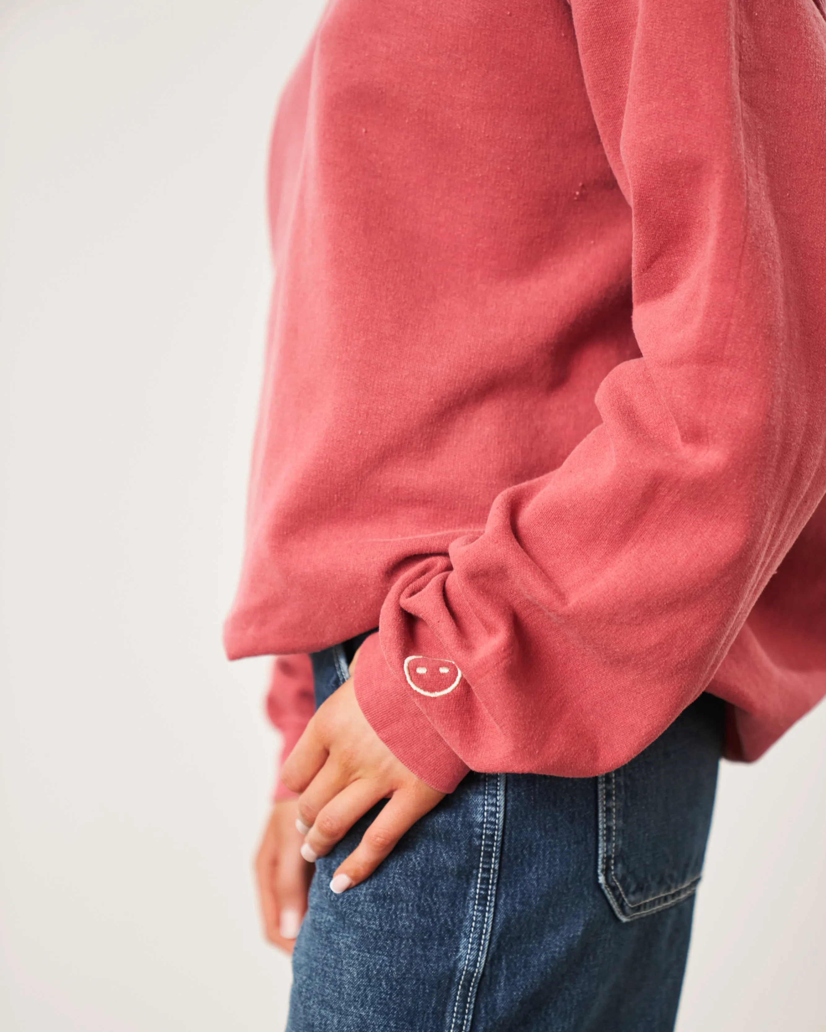 Essentials Vintage Washed Sweater - Red Functional Wear