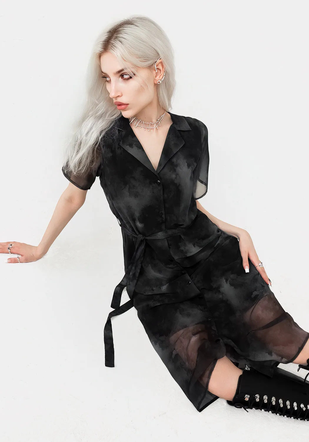Casual Feel Tempest Midi Tie Waist Shirt Dress