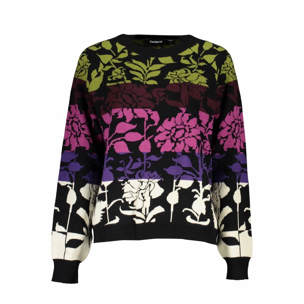 Double Layered Collars Soft Layering Desigual Chic Long-Sleeved  Sweater with Contrast Women's Details