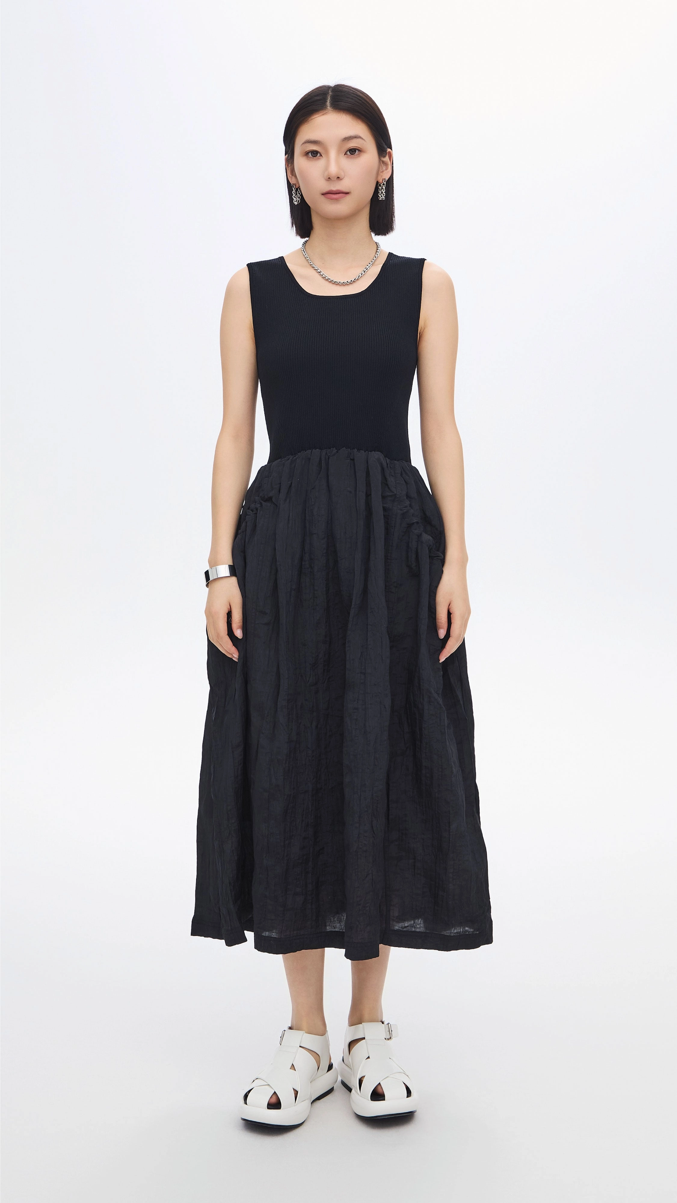 Delicate Mood Trend Smart Nylon Patch Knit Dress