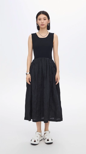 Delicate Mood Trend Smart Nylon Patch Knit Dress