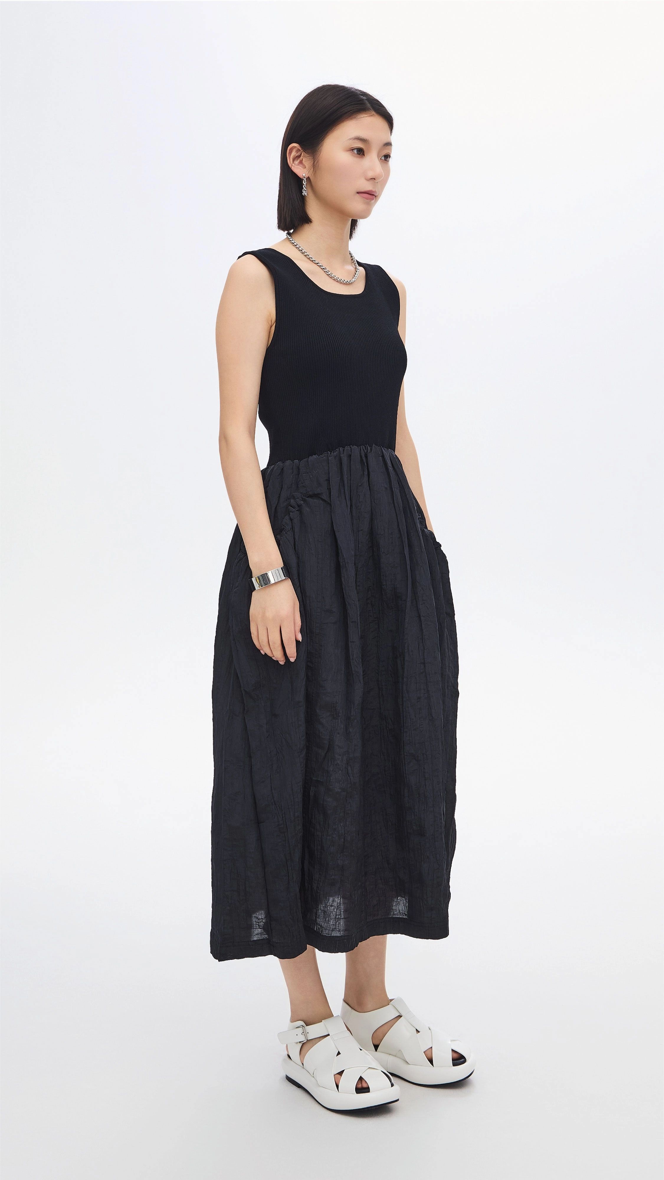 Nylon Patch Knit Dress Harmonious Layers