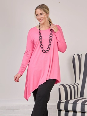 Tahlia Jersey Top - Hot Pink SnagResistant Fabric