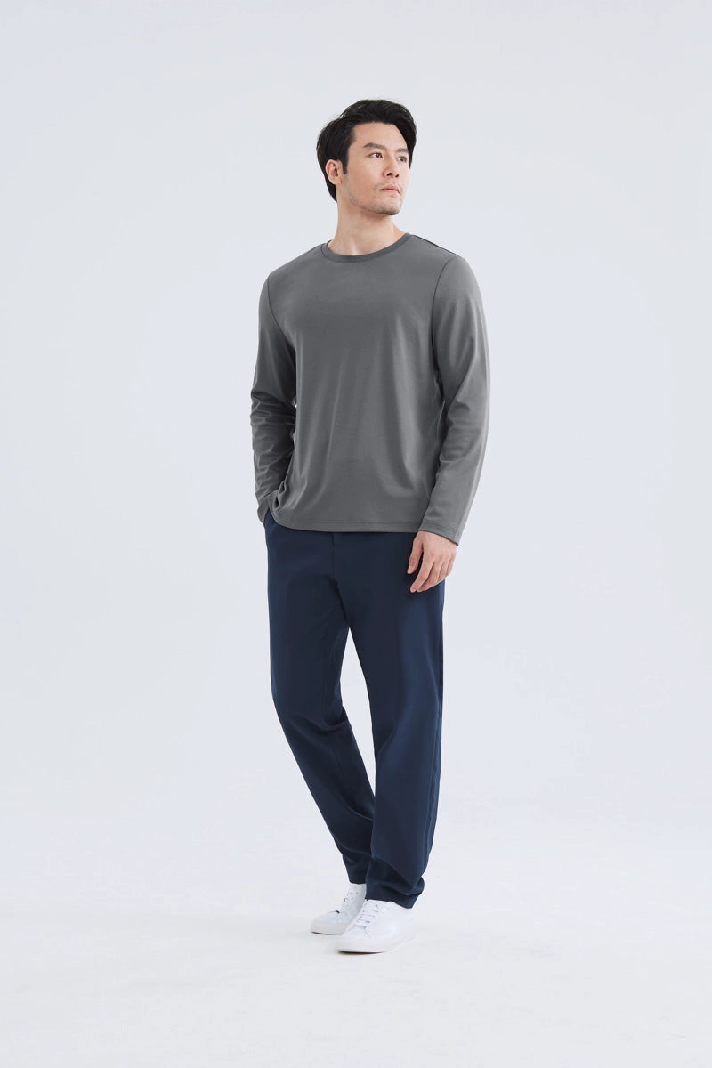theater visit Seasonal Trend HeatGuard Crew Neck Long Sleeve T-Shirt | Dark Grey GYE149