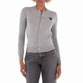 Comfy clothing Versatile Outfit Comme Des Garcons Black Heart Logo Cardigan In Grey