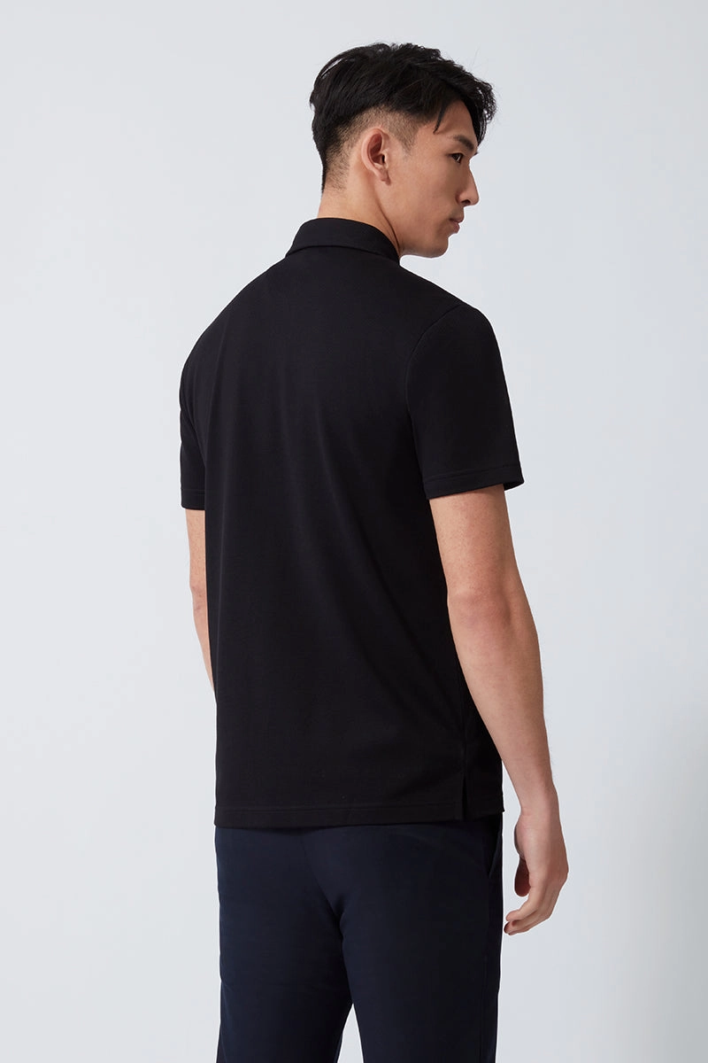 Regal Pique Polo | Black BKFD01 FourWay Stretch Fabric