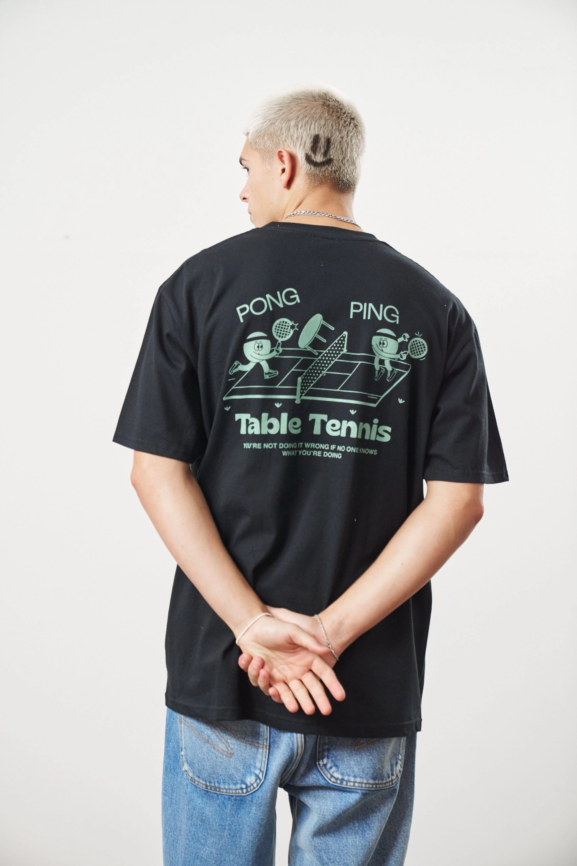 Durable Color Retention Other Side Store 'Ping Pong' Tee - Black