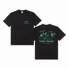 Anti Static Finish Other Side Store 'Ping Pong' Tee - Black