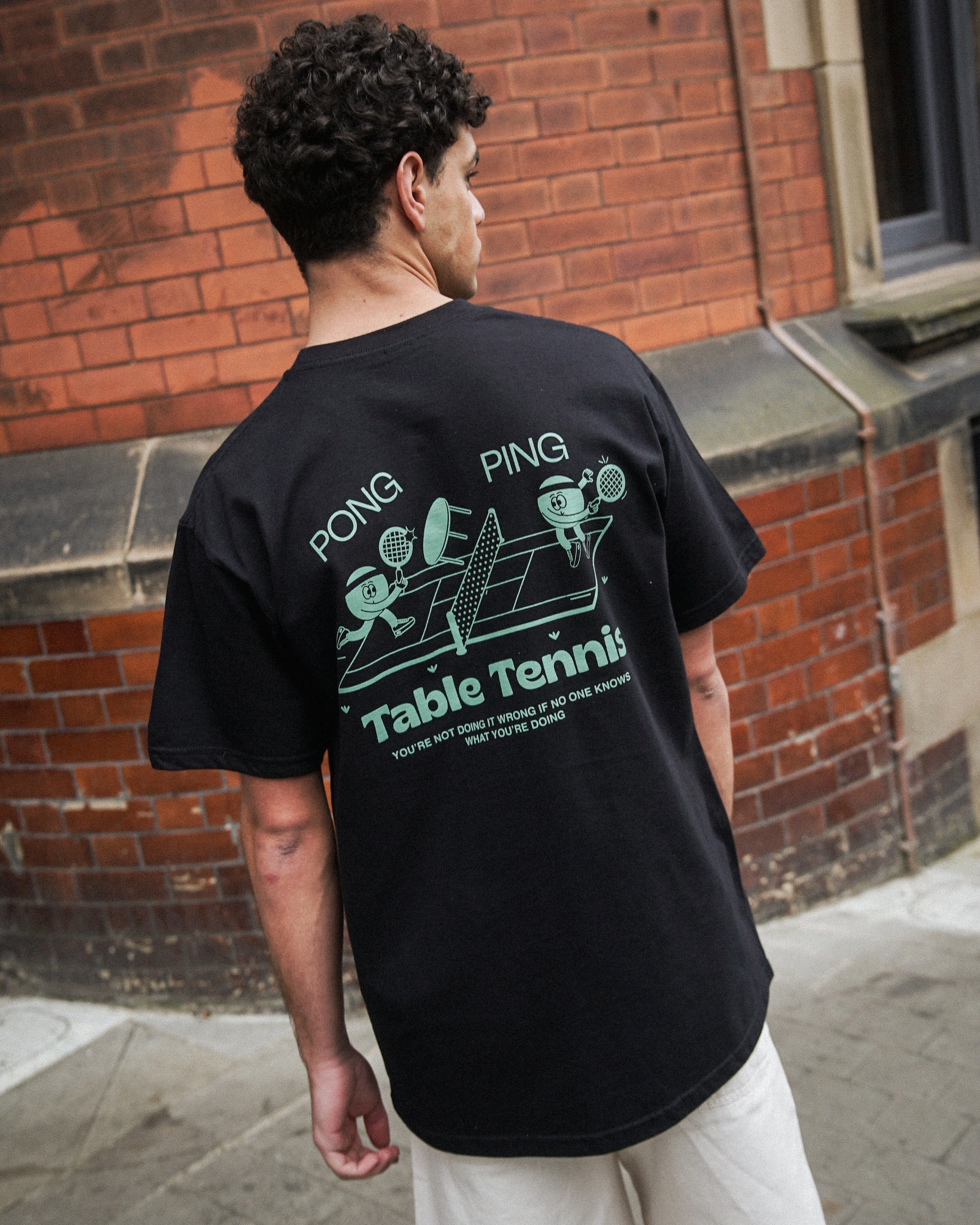 Other Side Store 'Ping Pong' Tee - Black Everyday Top