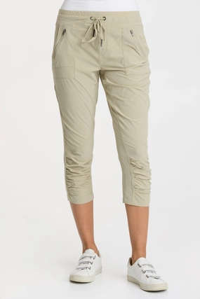 Aksana Whisper Stretch Ruched Active Slim Pant Petite Size Non See Postpartum Fit Daily Routine