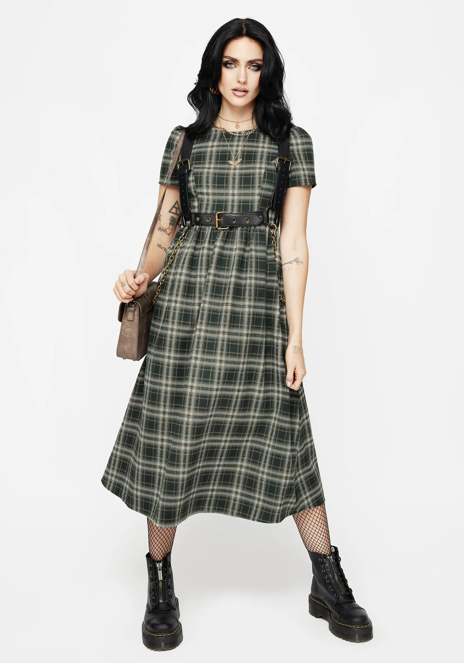 Formal Outfit Tulisa Check Midi Dress