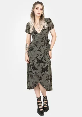 Gloriana Floral Print Chiffon Midaxi Wrap Dress Chic Style