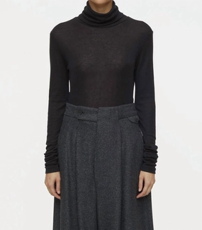 Turtleneck Longsleeve In Black Comfy Knitwear