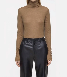 Turtleneck Longsleeve In Old Pine Subtle Texture Detail Winter Layering
