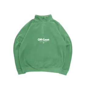 Trendy Look Seasonal Must-Have Vice 84 'Off-Court GSM' Washed 1/4 Zip Sweater - Kelly Green