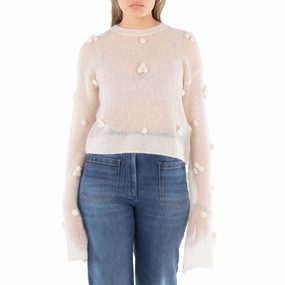 Rotate Ladies Egret Light Knit LS Sweater Eco Conscious Packaging