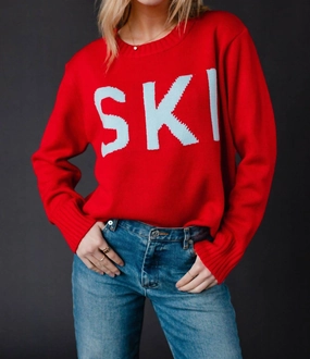 Ski Sweater In Red Comfy Material