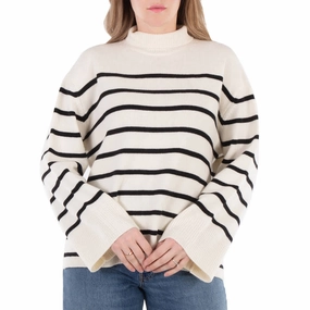 Eco Conscious Manufacturing Eco Friendly Yarn Blend Anine Bing Ladies White Courtney High Neck Jumper