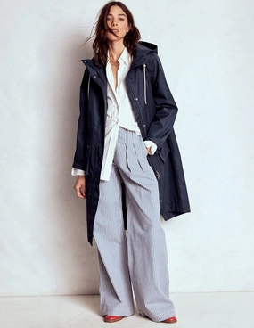 Longline Rain Mac-Navy Colourblock Thermal Regulation System