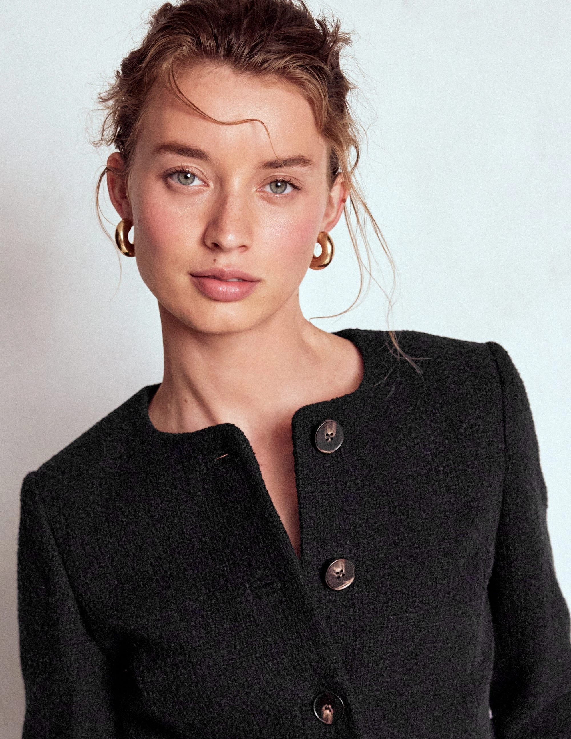 NoiseReduciting Fabric Quick Dry Coating Hampstead Textured Blazer-Black