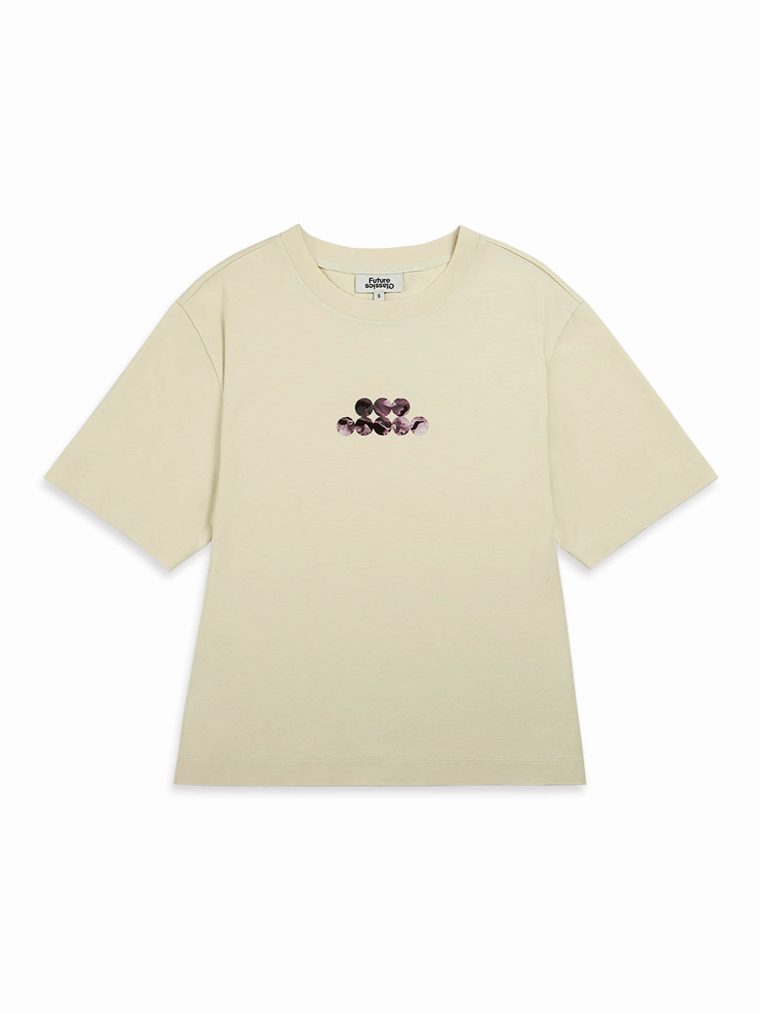 Quick Drying Minimalist Stitching Flocking Print Symbol Tee
