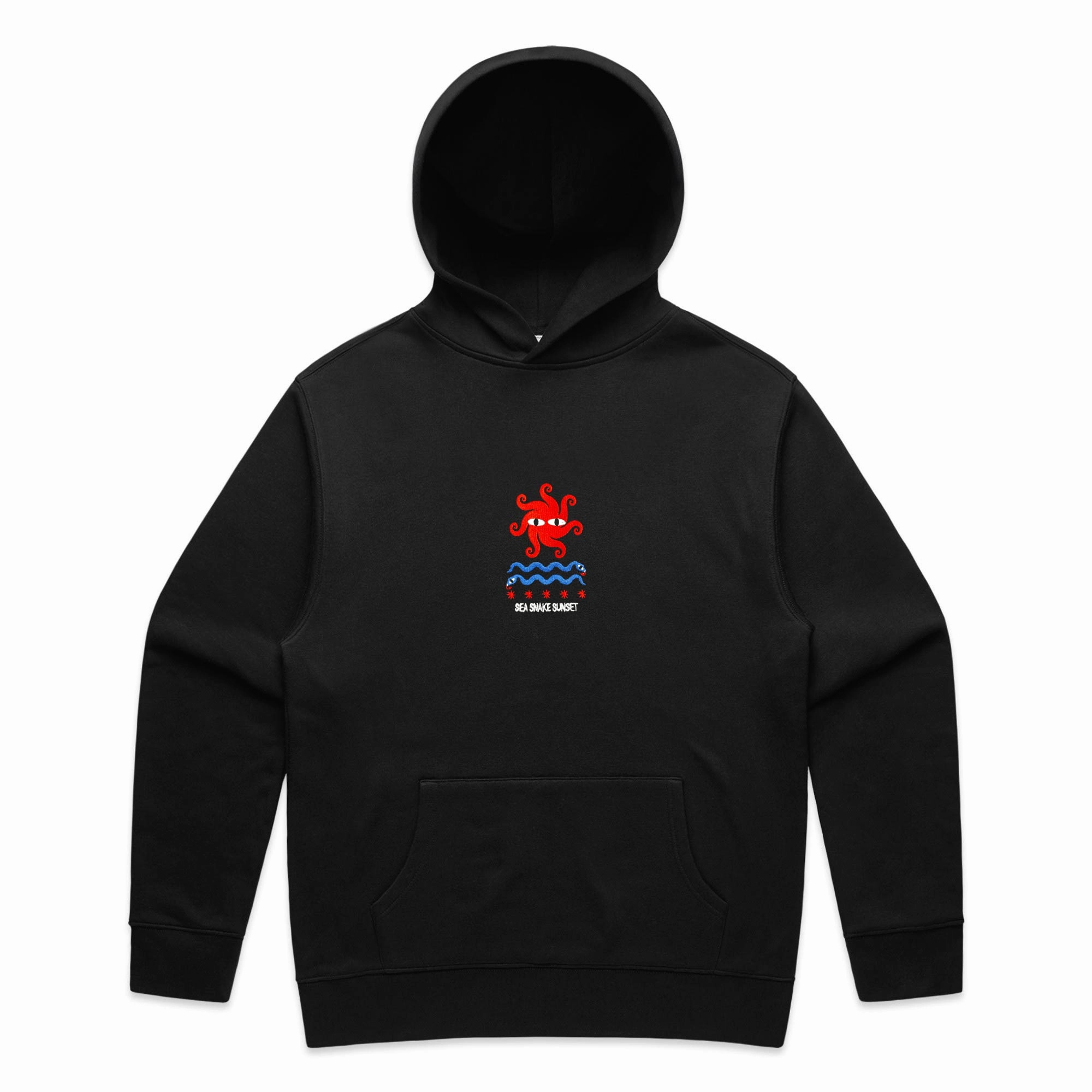 KBAR X UN:IK 'Sea Snake' Embroidered Hoodie - Black Street Motion Tiger like