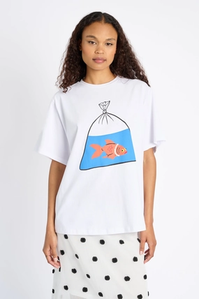 Oversized Printed Tee with Goldfish StretchFit