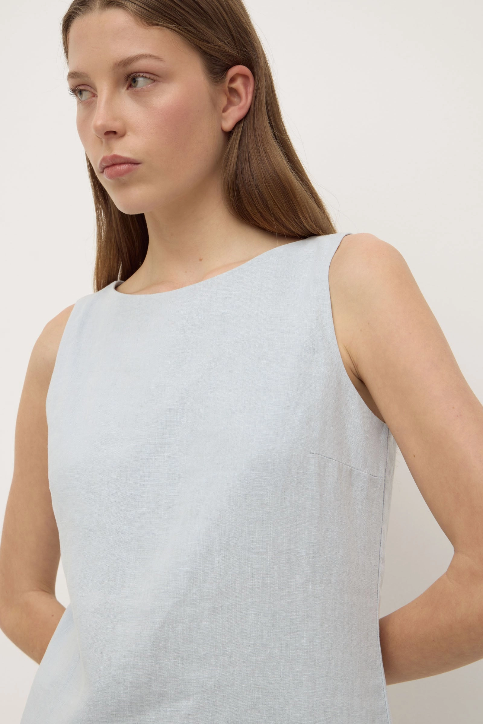 Nadine Linen Mini Dress Airy Drape