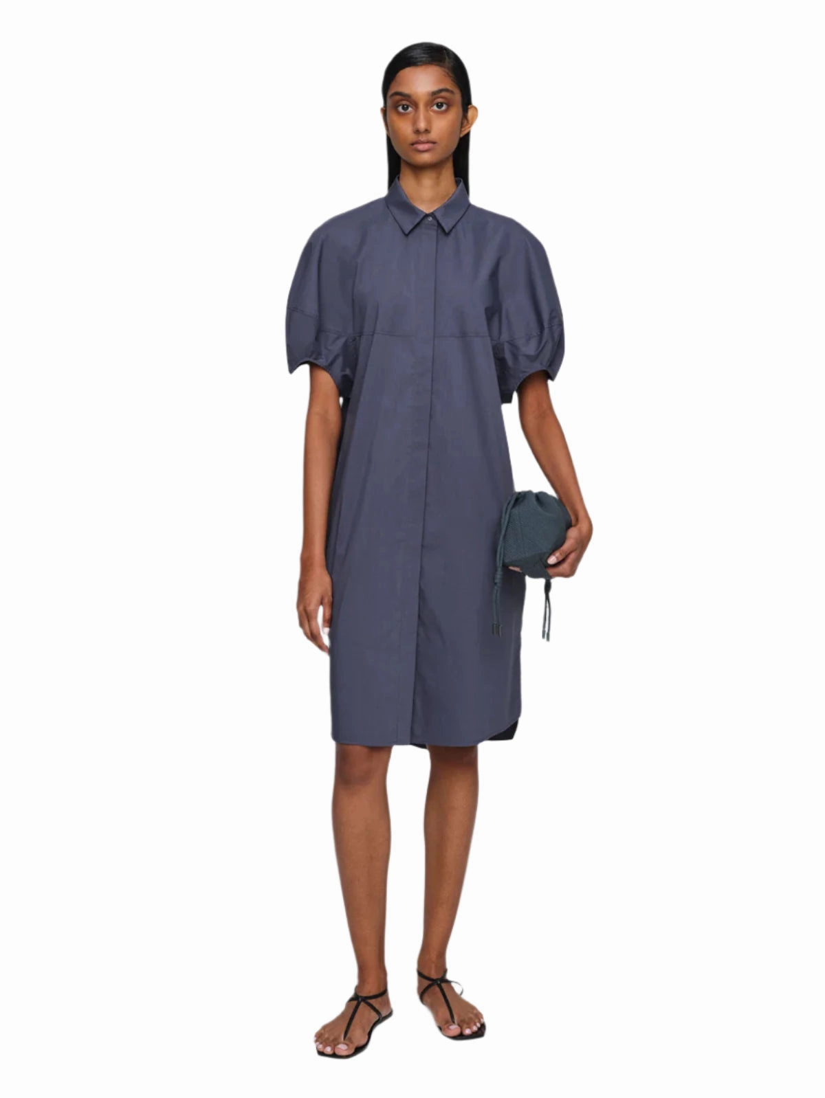 Slate Organic Cotton Poplin Dress Fashion Forward Edgy Twist