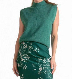 Comfy & Cozy Soft touch layer Sonya Sleeveless Sweater In Dark Green