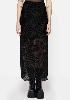 Lunafern Mesh Fern Leaf Midaxi Skirt Light Flow Comfy Look