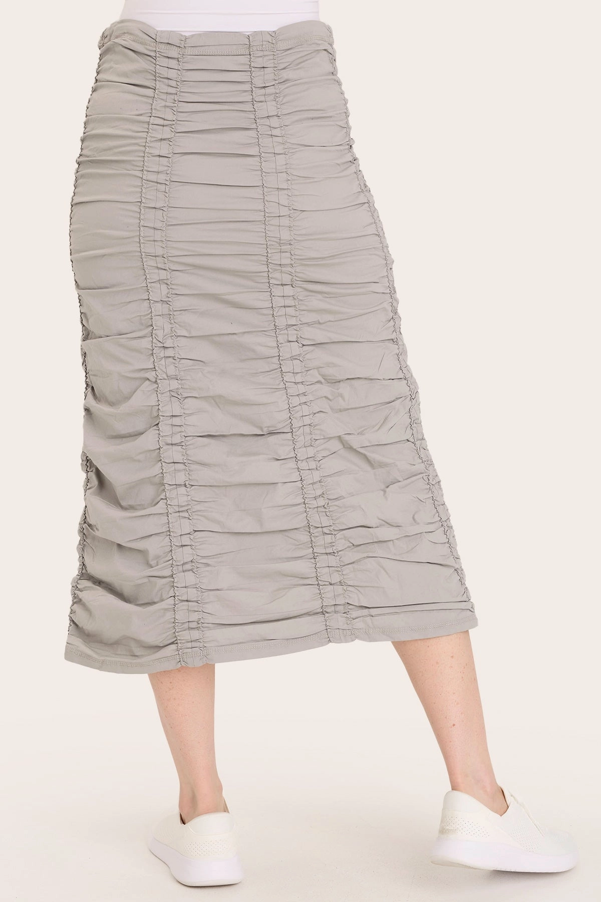 Breezy Flow Media Feature Double Shirred Panel Skirt