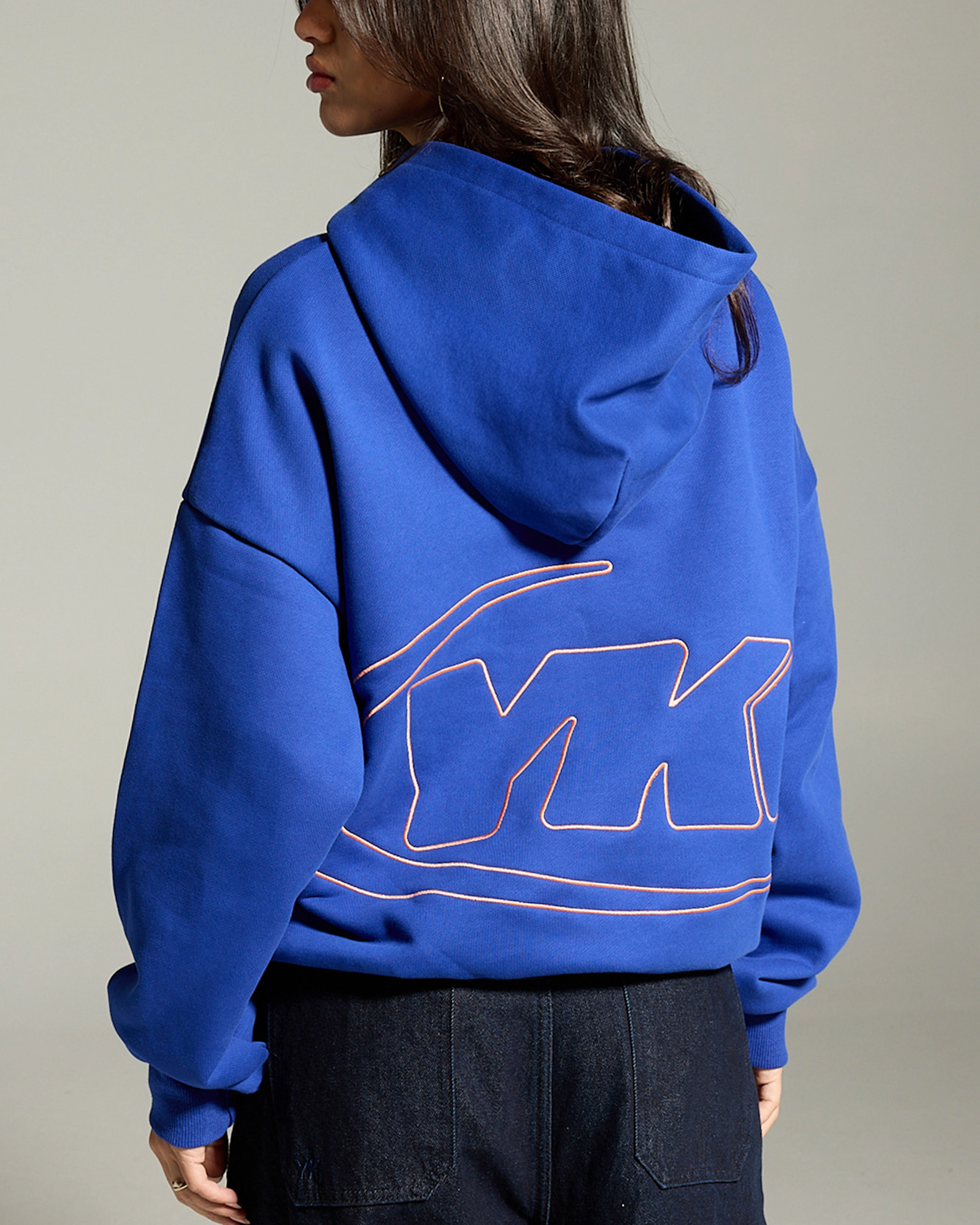 Outline Icon Hoodie | Ultramarine Wrinkle Free Fabric Fashion Smart