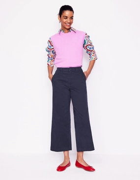 Active Wear Barnsbury Crop Chino Trousers-Navy