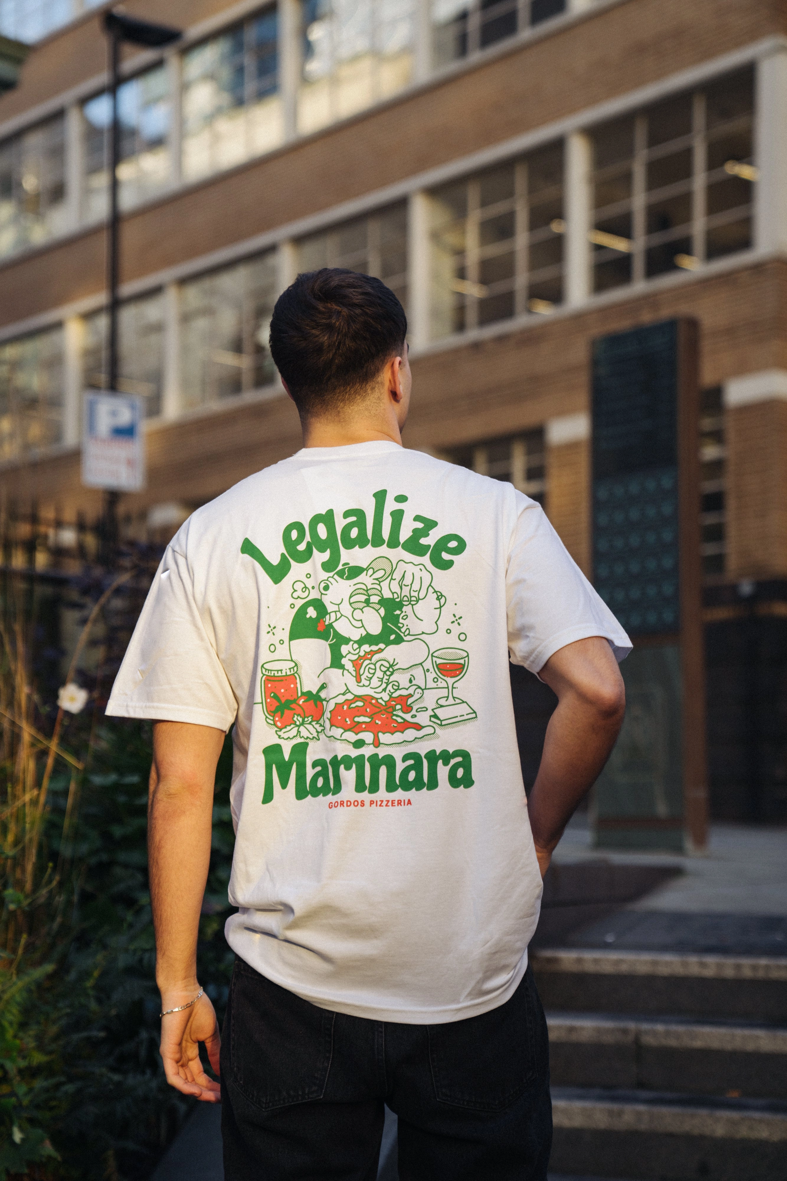 World Famous Gordos 'Legalize Marinara' Tee - White Reinforced Shoulders