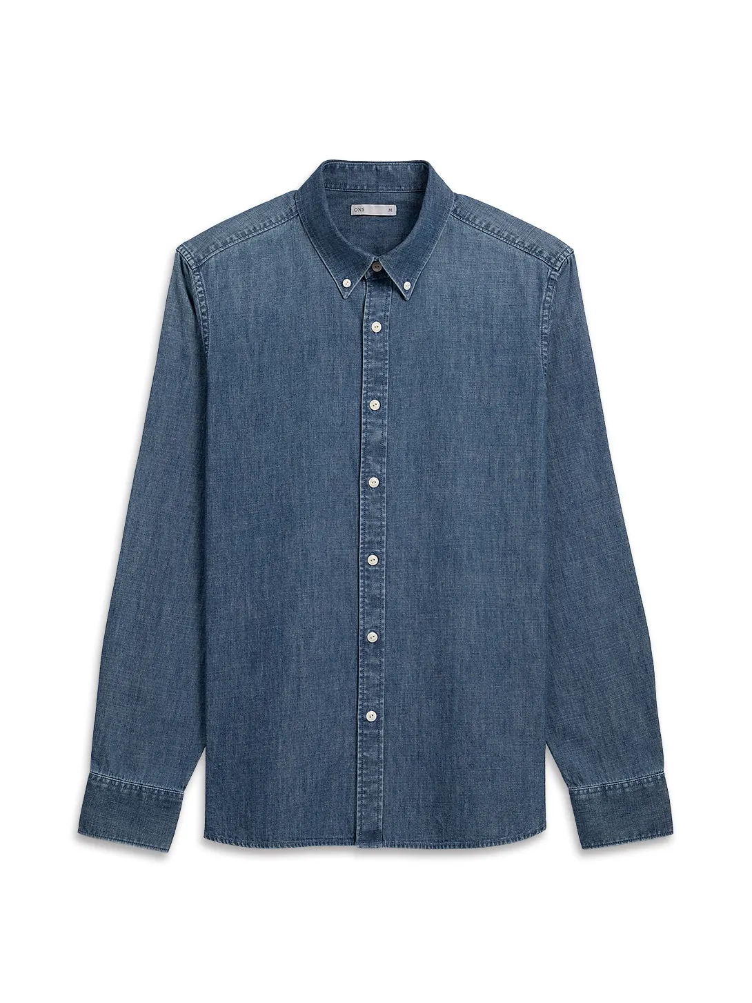 Non Iron High Neck Fulton Denim Shirt