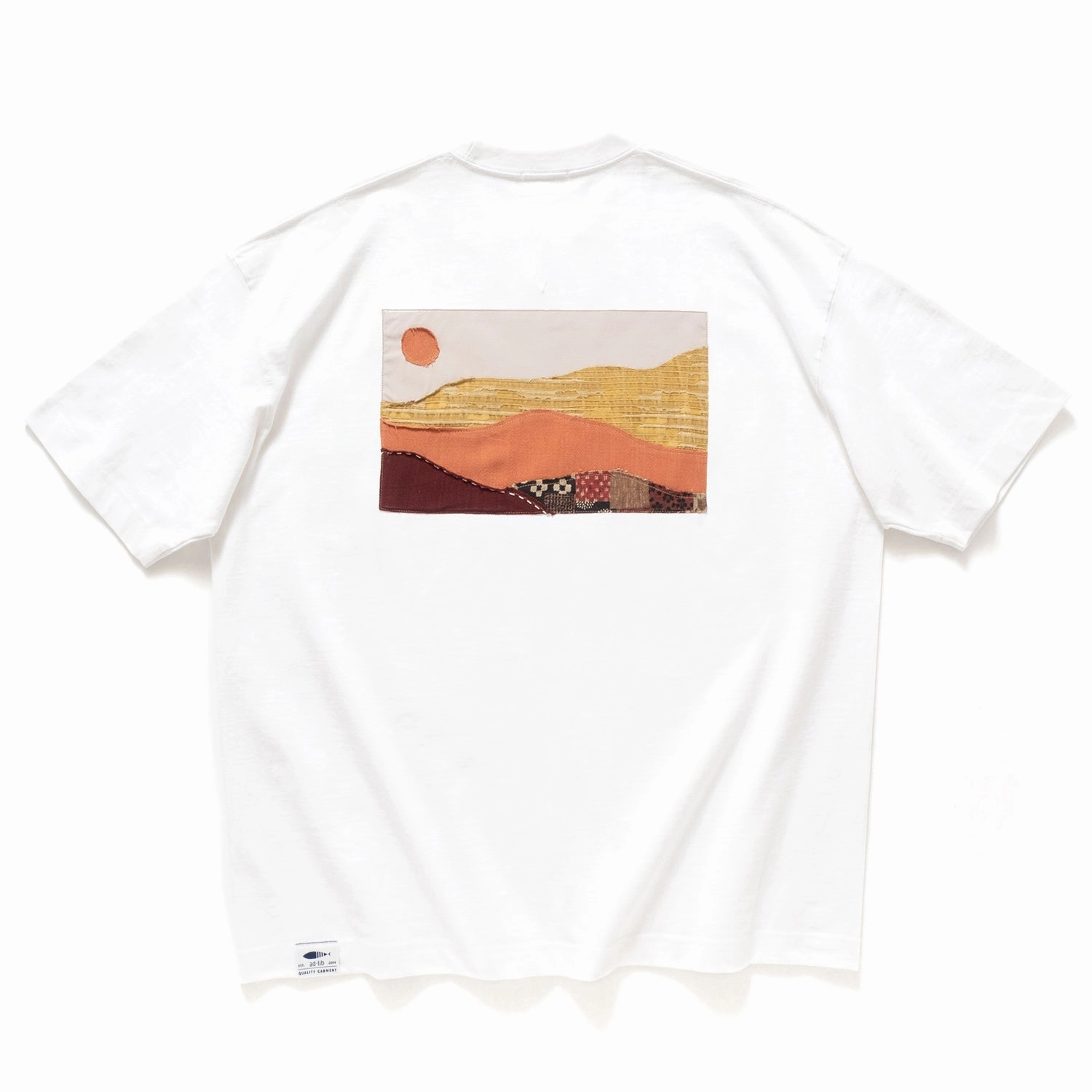 (ZT1693) Day Landscape Patchwork Pocket Tee High Density Weave