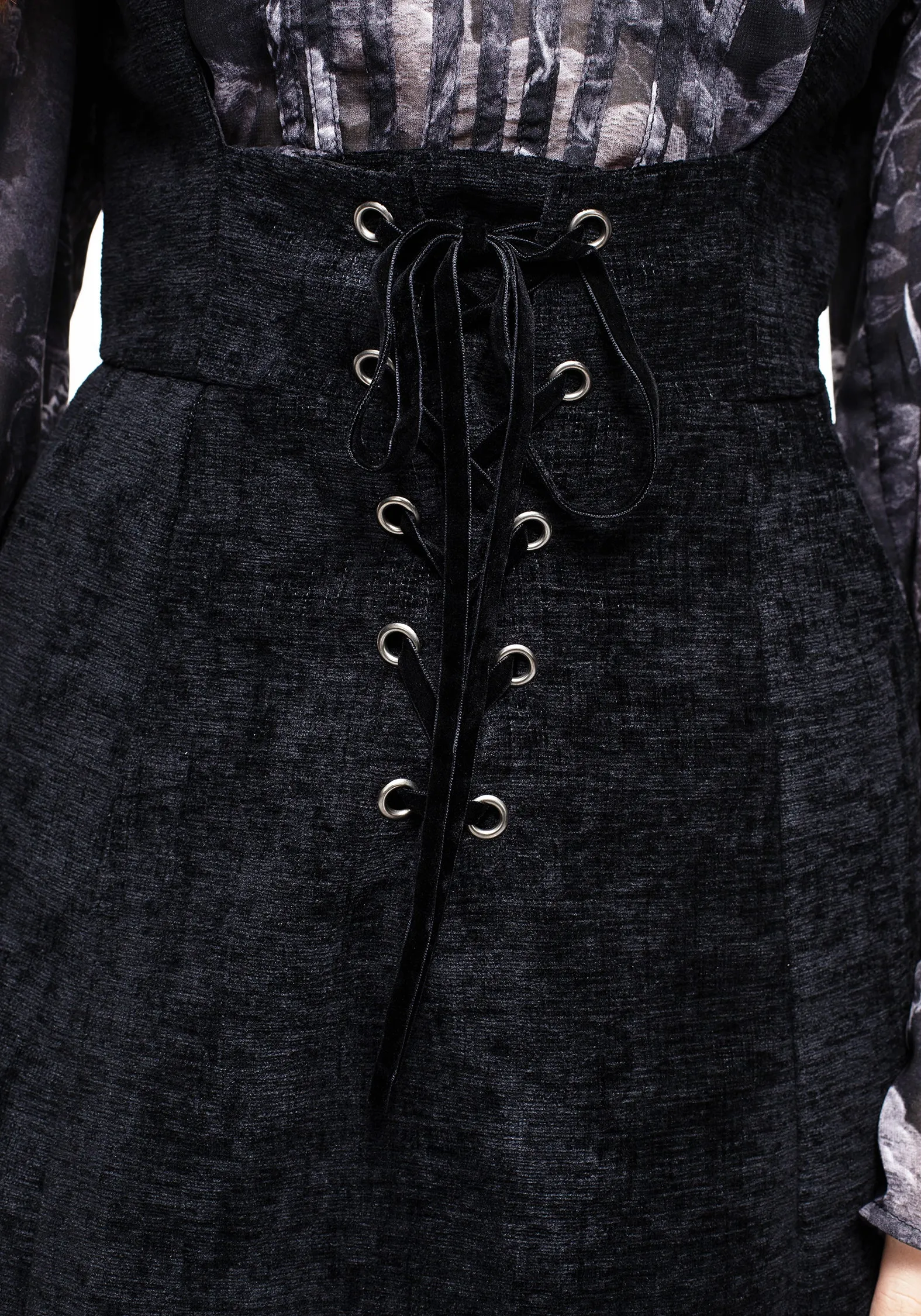 Comfortable texture Valar Lace Up Midi Pinafore Dress