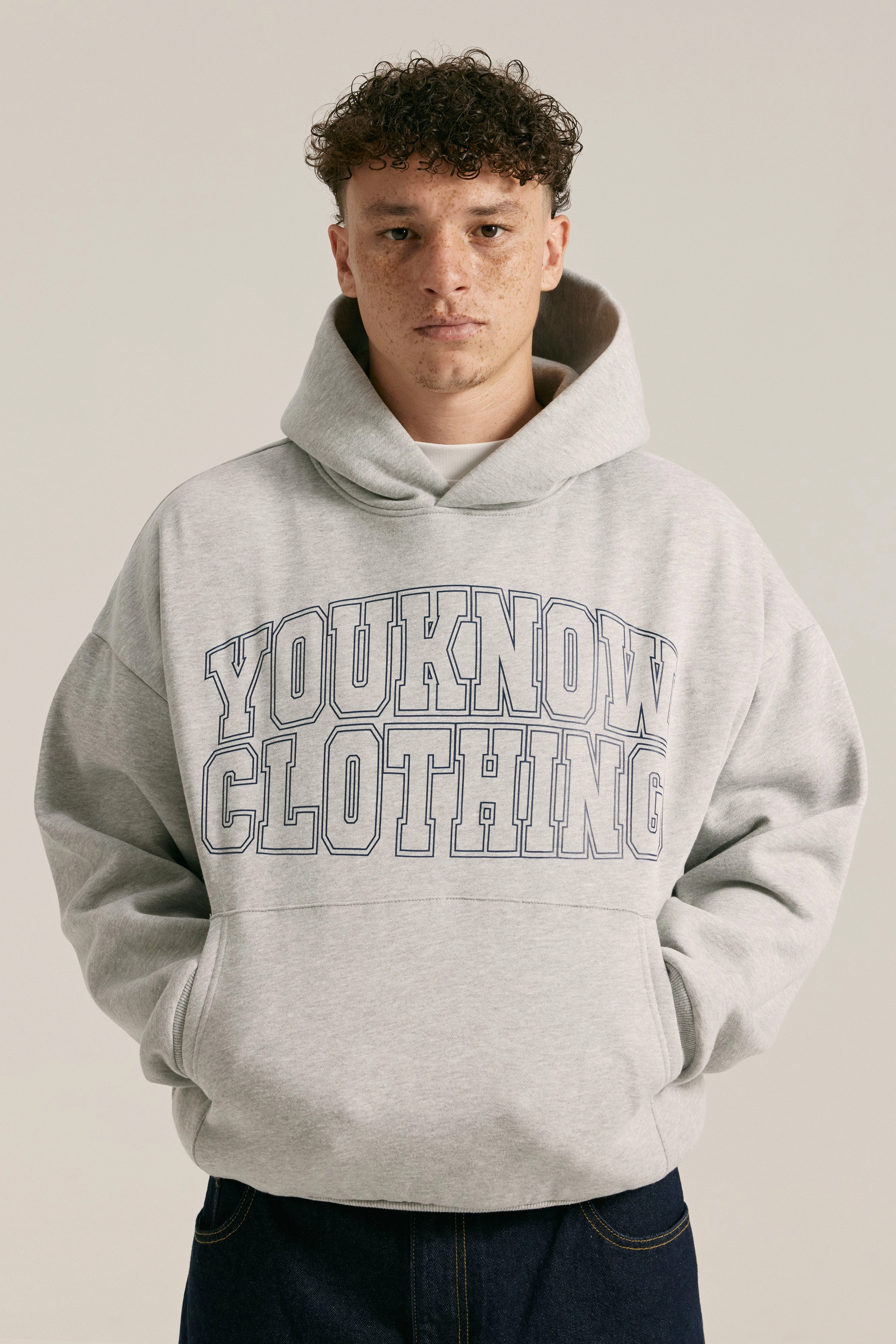 Varsity Hoodie | GREY MARLE Soft Inner Lining Bobcat like