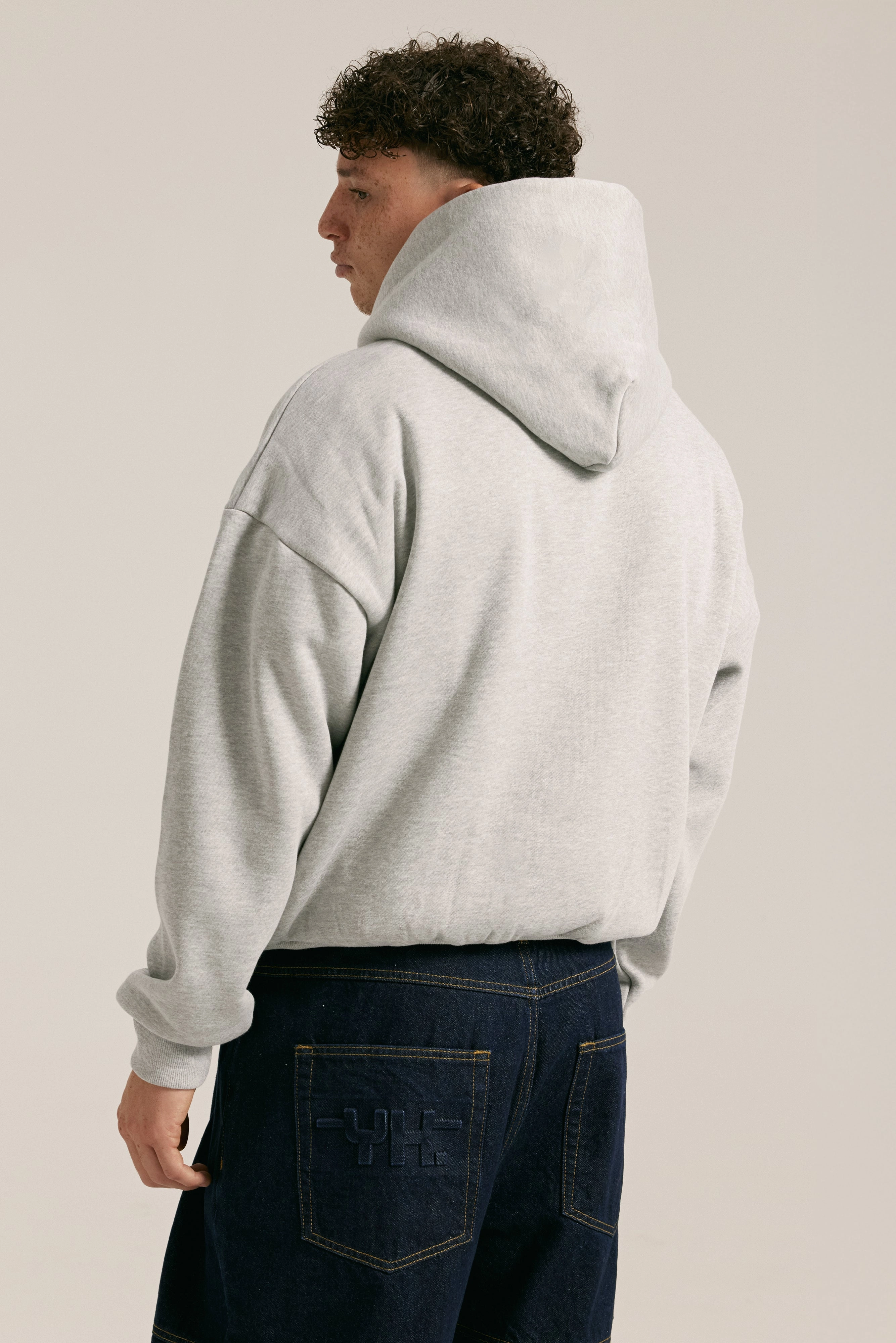 Removable Hood Varsity Hoodie | GREY MARLE