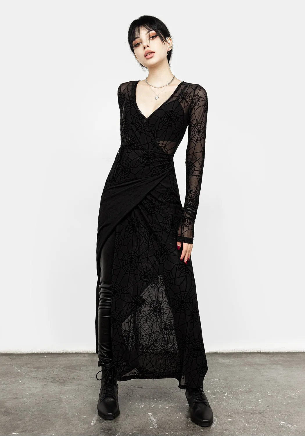 Venom Mesh Wrap Dress Loose Fit Standout Feature