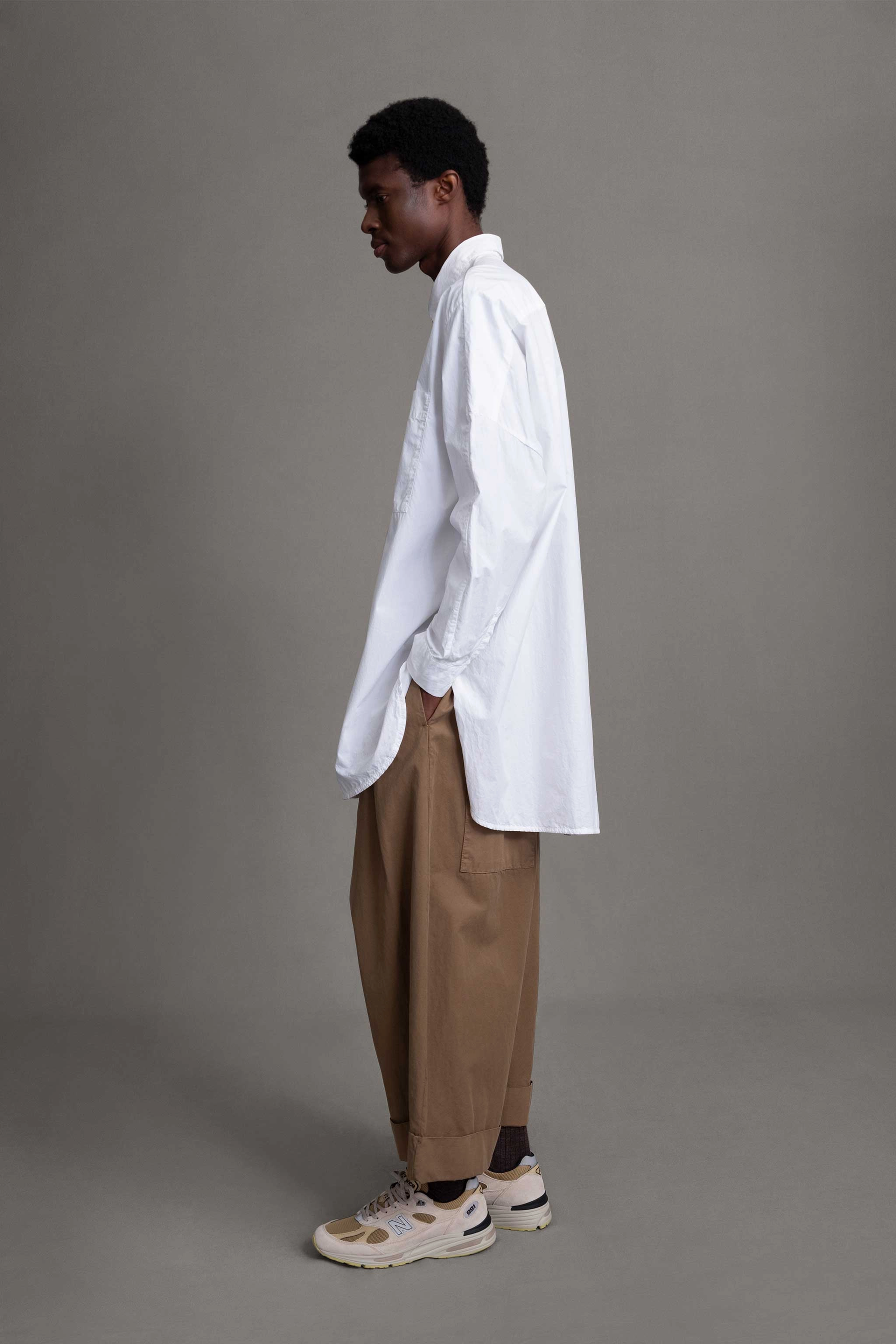 THE BAKER TROUSER / FINE CANVAS CARDAMOM Roomy Shape Ultra Soft Inner Layer