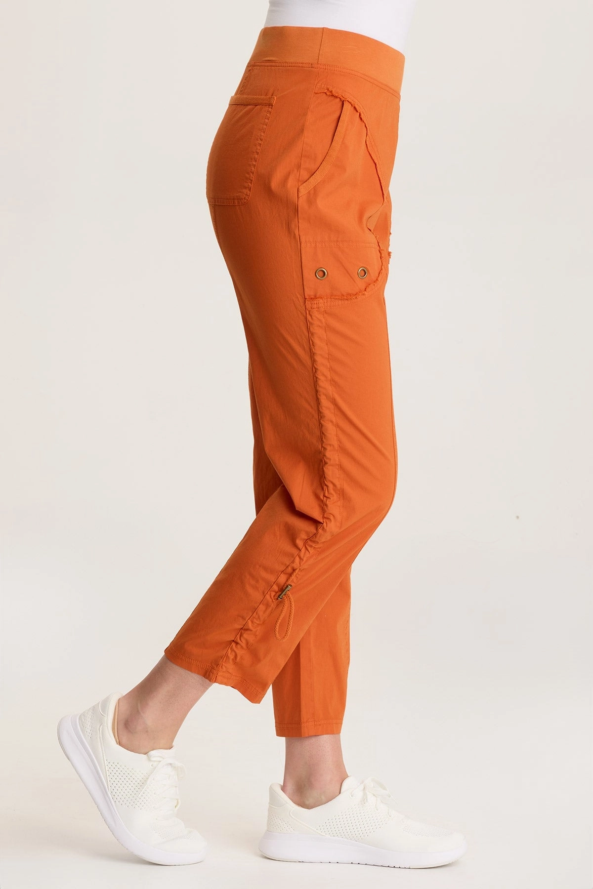 Otish Slim Poplin Crop Casual Must-Have Flat waistband