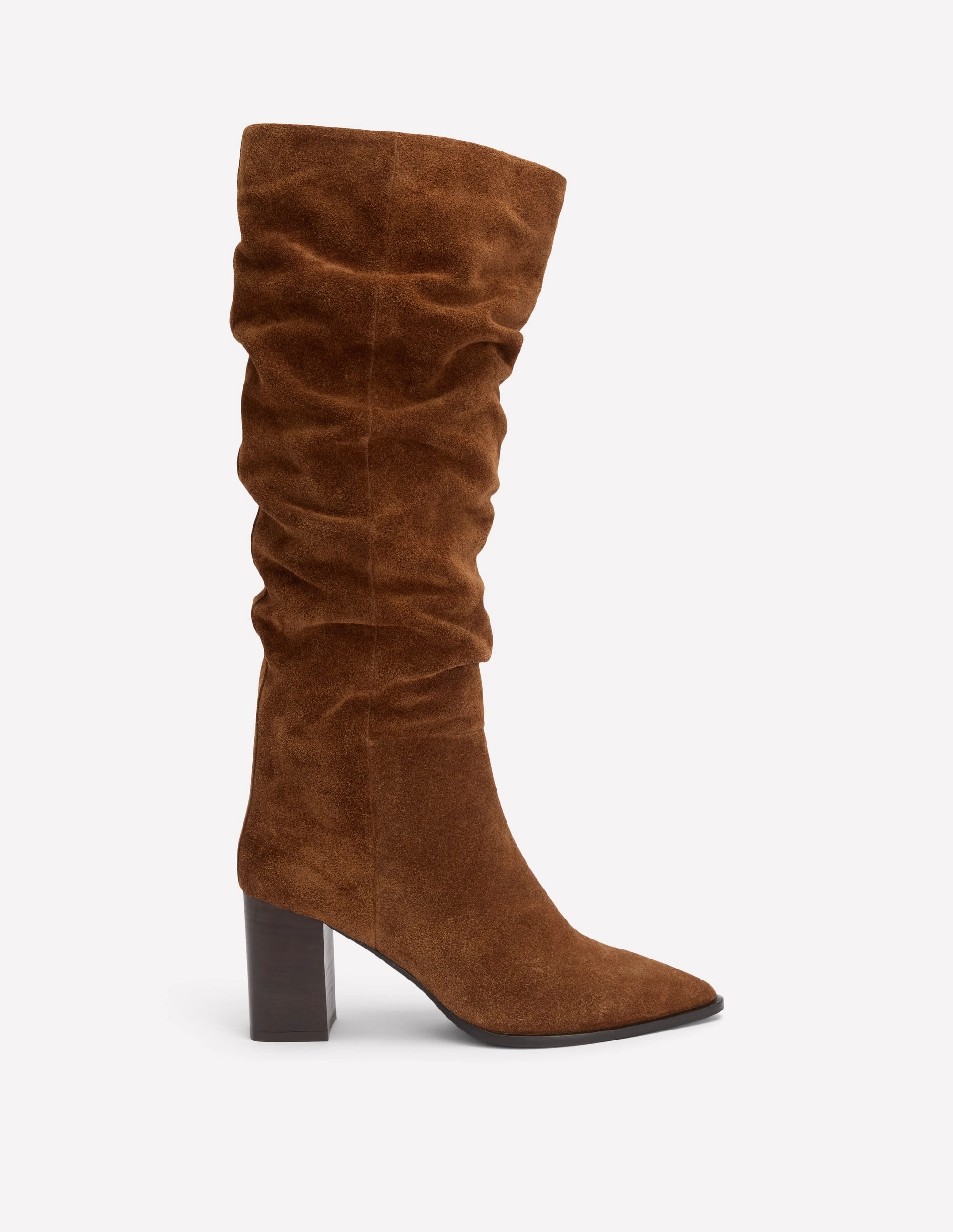 Neutral Colors Vera Block Heel Point Boots-Tan