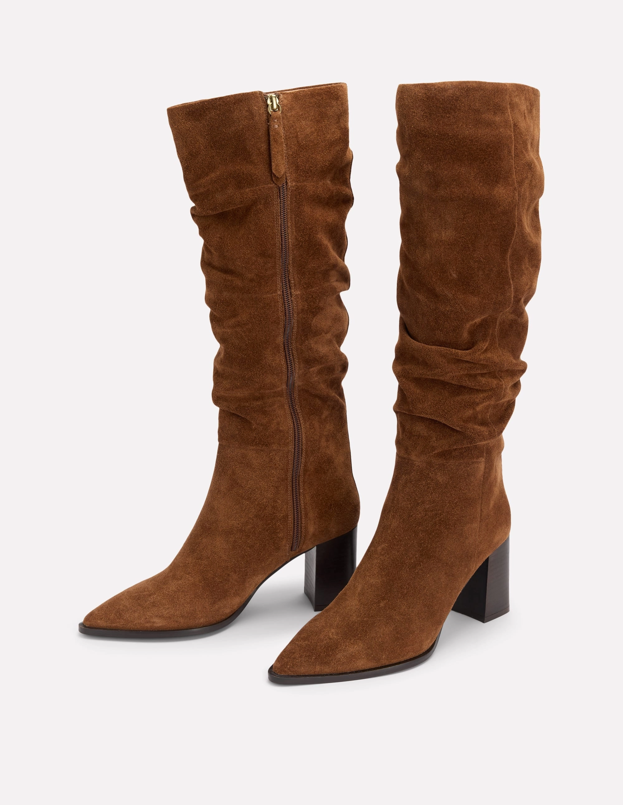 Vera Block Heel Point Boots-Tan Stable Support Active Nomad compression