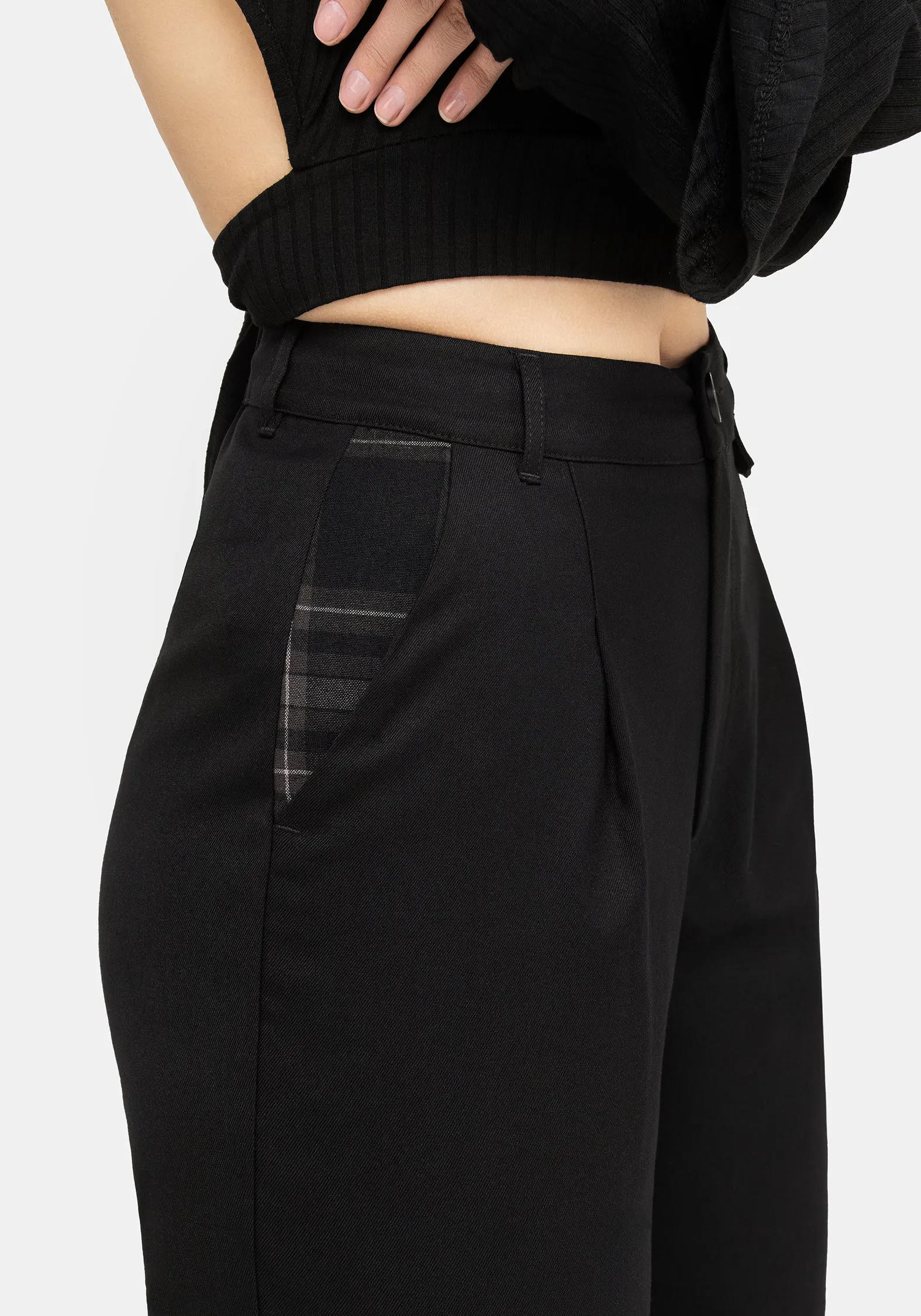 Sporty Fit Design Clover Check Contrast Trousers