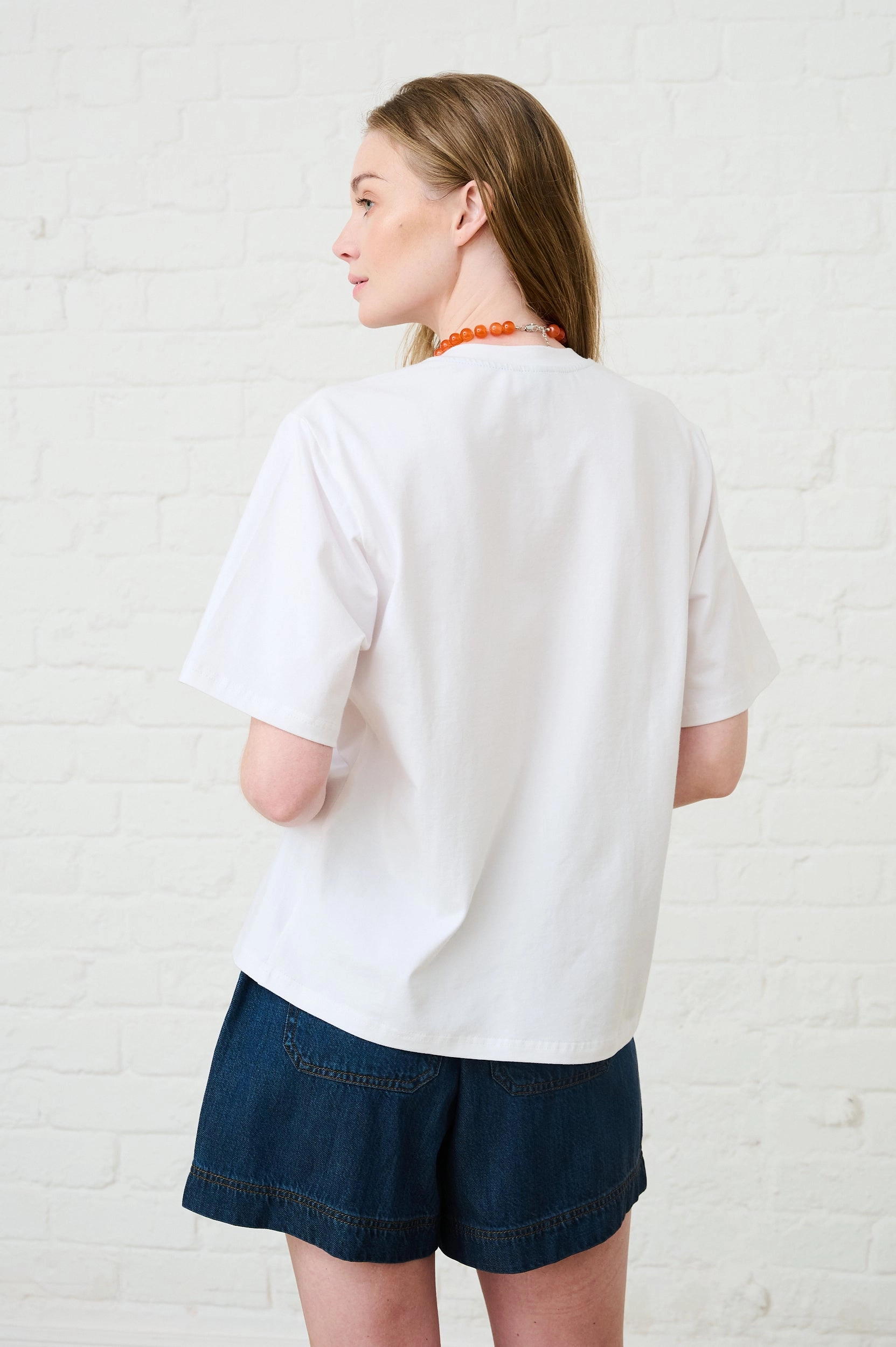 The Beach Scene Boxy Tee Rolled Hem Finish