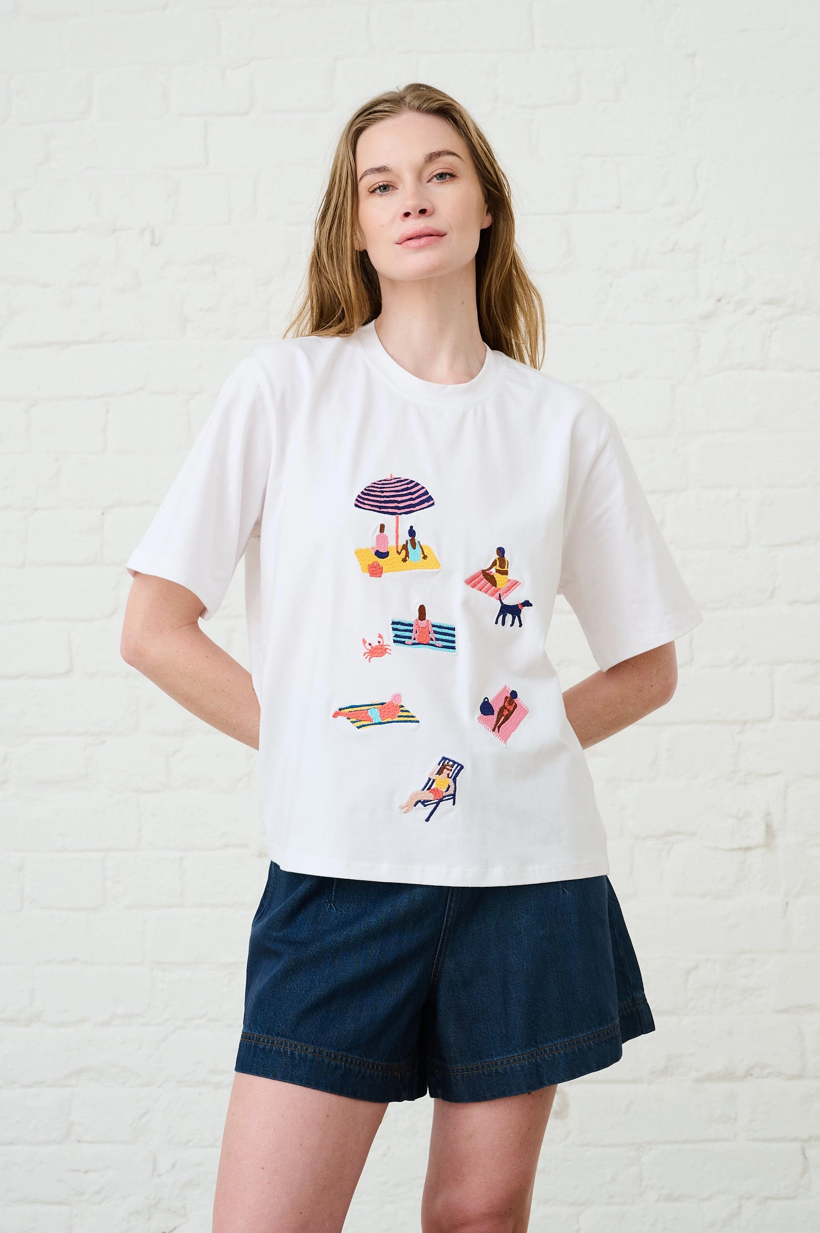 The Beach Scene Boxy Tee WaterRepellent Finish